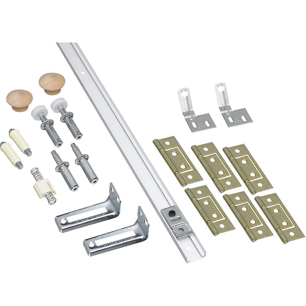 National Hardware N343-723 Folding Door Hardware Set, White, 48"
