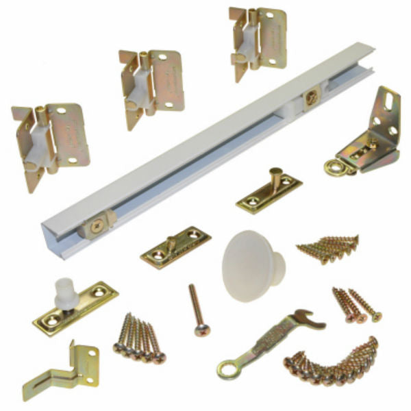 Johnson Hardware 170W303H Bi-Fold Door Hardware Set, White, 30"