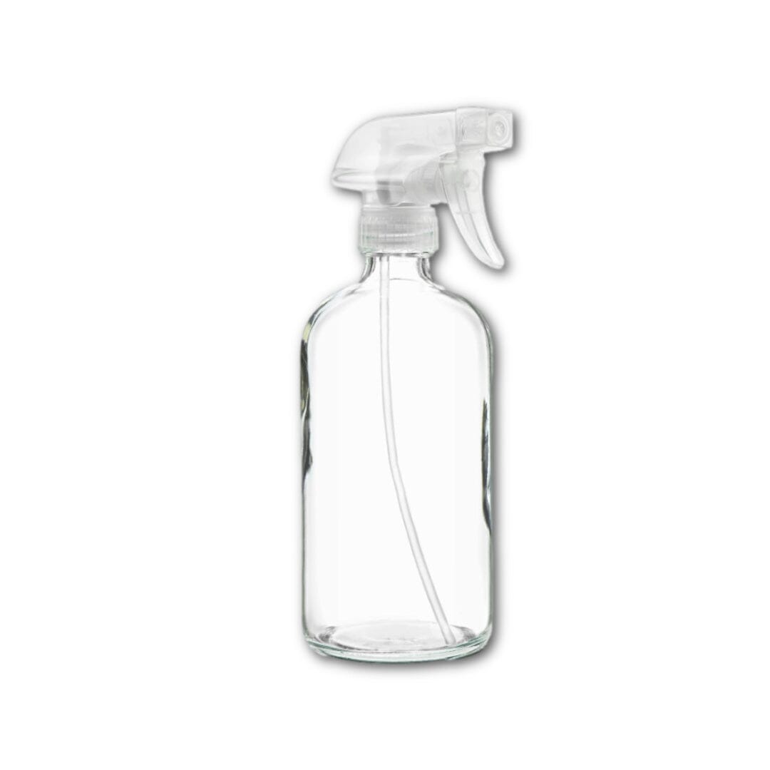 16 oz Clear Glass Bottle w/ Natural Trigger Sprayer