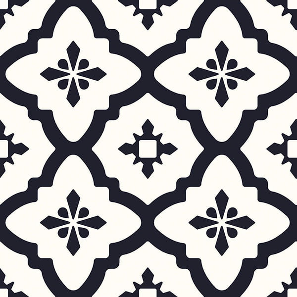 12" x 12" Floor Tiles Vinyl Peel And Stick, Black & White 10-Pack