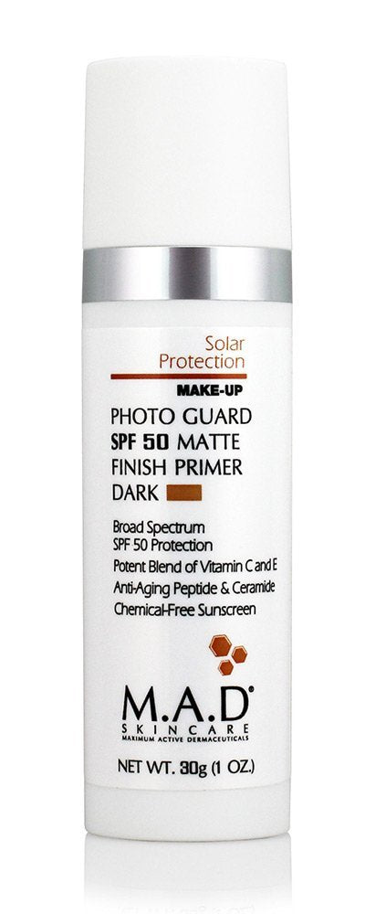 M.A.D SKINCARE SOLAR PROTECTION: Photo Guard SPF 50 Matte Finish Primer: Dark - 30g