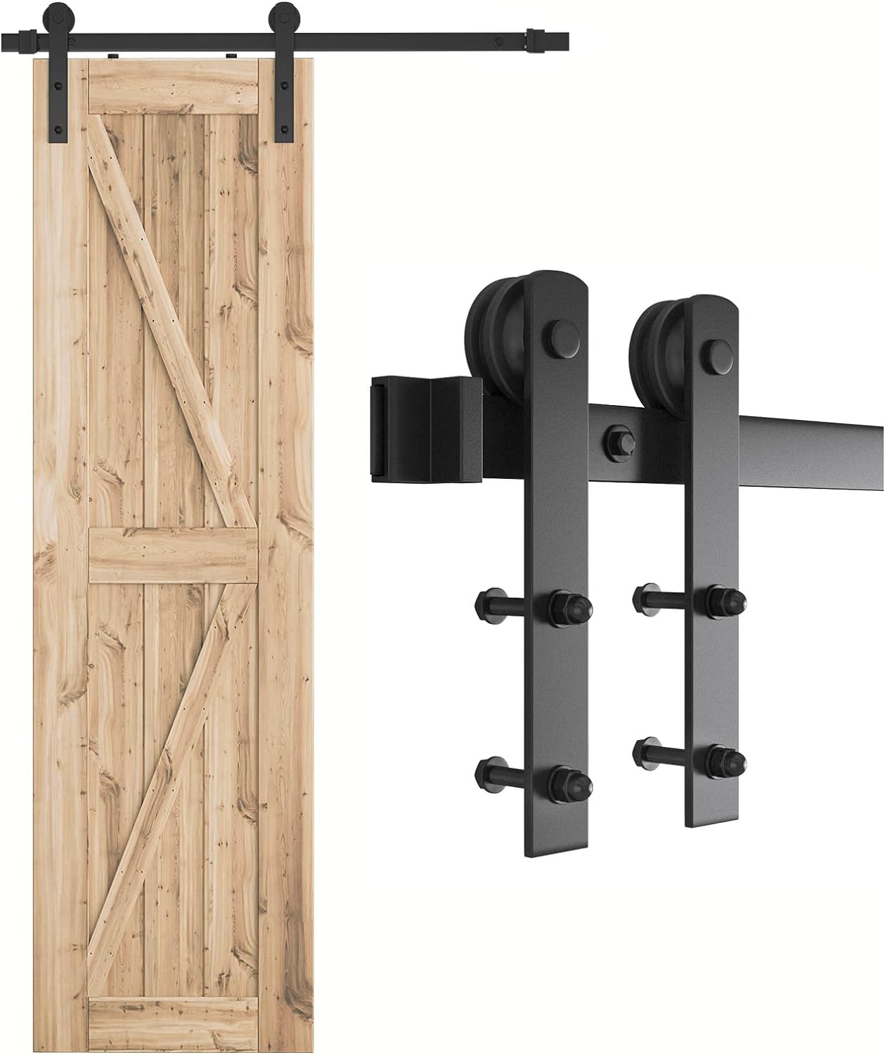 SMARTSTANDARD 4.0ft Heavy Duty Sturdy Sliding Barn Door Hardware Kit - $30