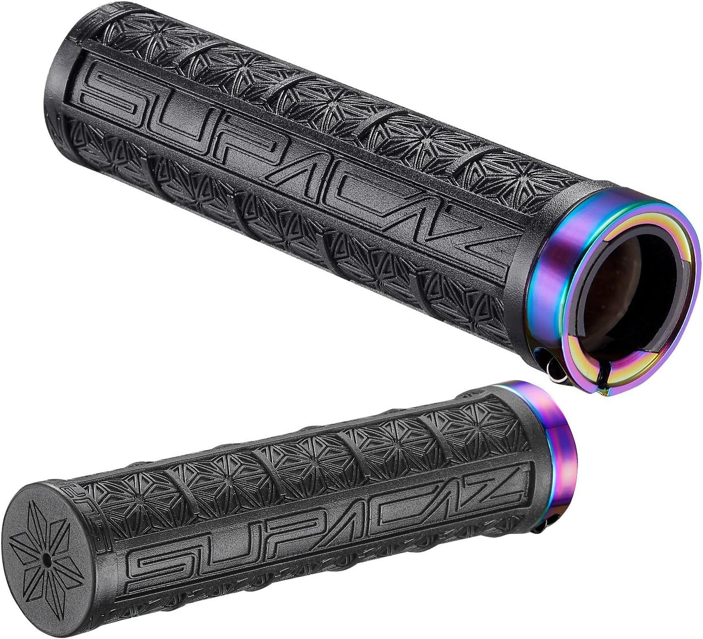 Supacaz 0660902386505 Manopole GRIZIPS Nere/Oil Slick Unisex-Adult, Noir, Unica