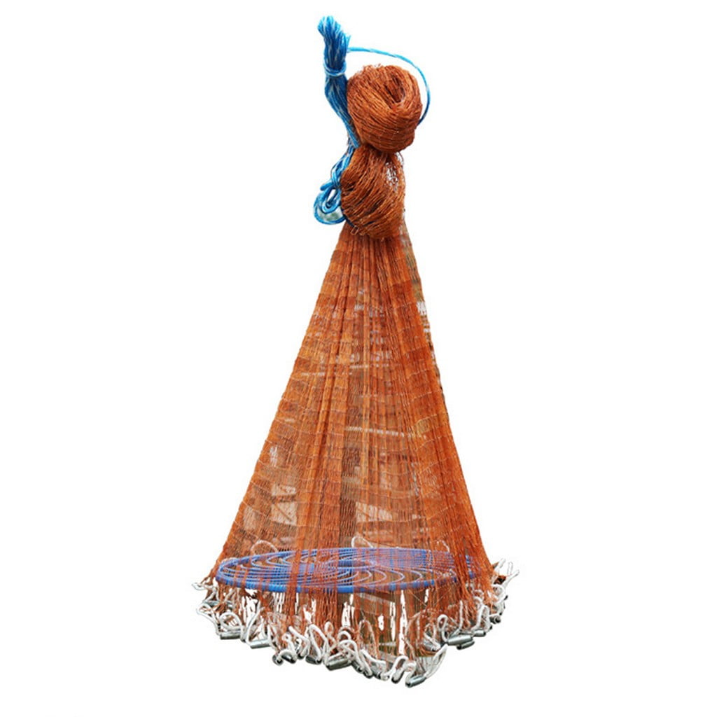 Aluminum Ring Monofilament Thread Throwing Net Saltwater Fishing Throw Net