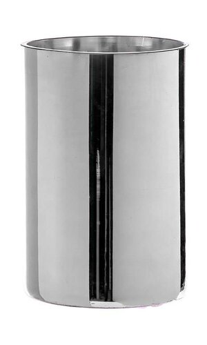 Set of Four 8" X 5" Silver Glass Cylinder Vases