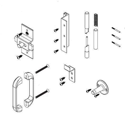 Bradley AD6IH Toilet Partition Door Hardware Kit, One-Ear Strike for use with Bradley 1" Panels