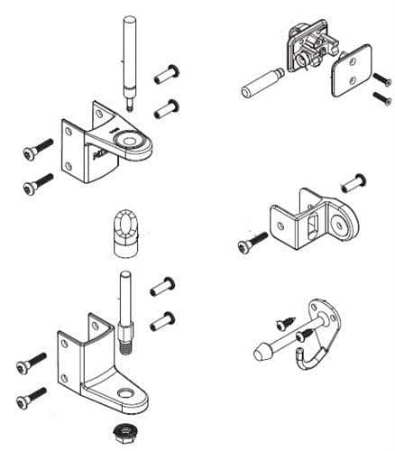 Bradley HDWT-SD1 Toilet Partition Door Hardware Kit, In-Swing for Bradley 1" Panels