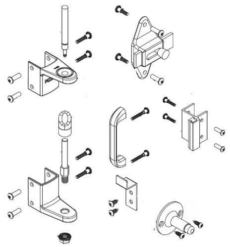 Bradley ZD2-SLWS Toilet Partition Hardware Kit, Surface-Latch, Wrap-Around Strike for Bradley 1" Panels