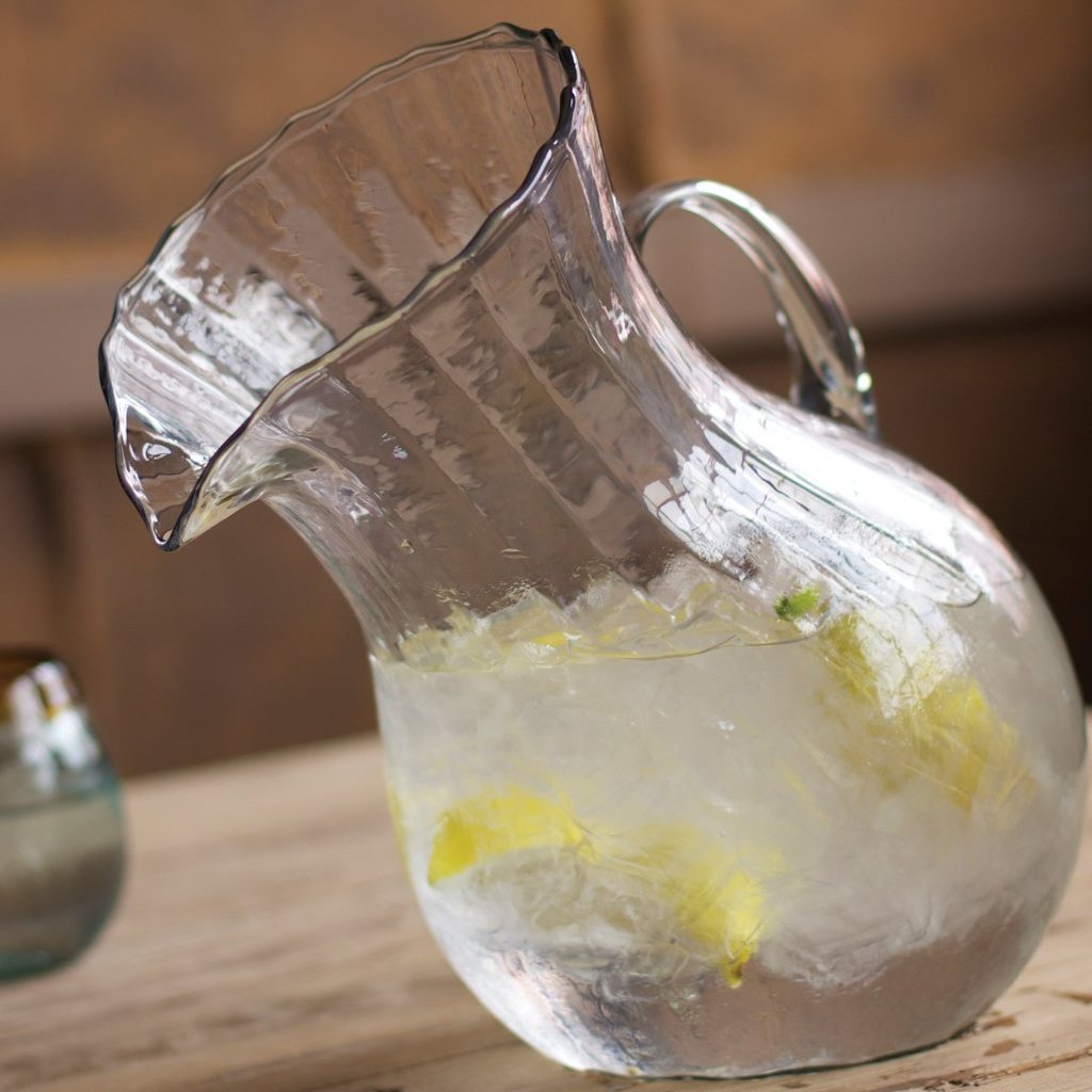 Ribbed Tilted Pitcher