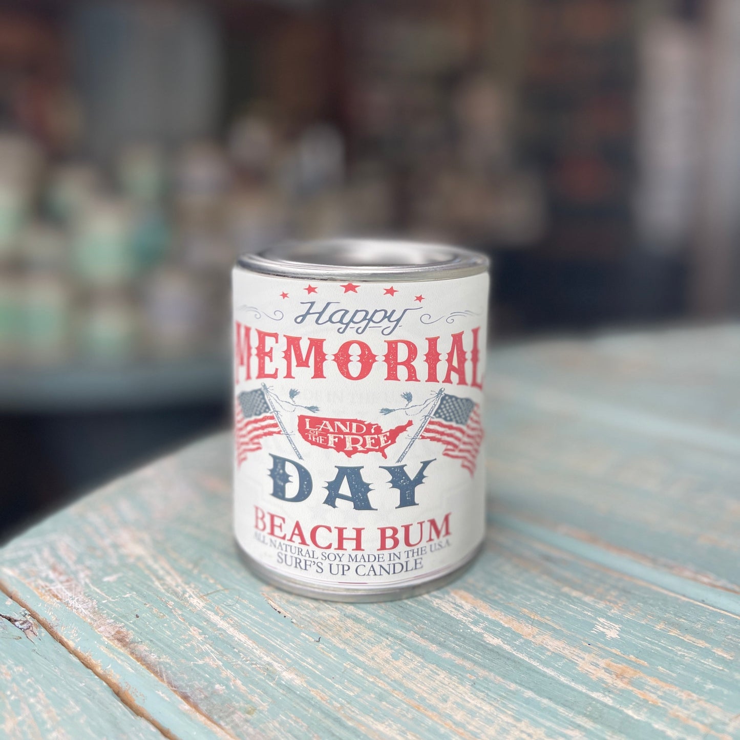 Memorial Day Beach Bum Paint Can Candle - Americana Collection