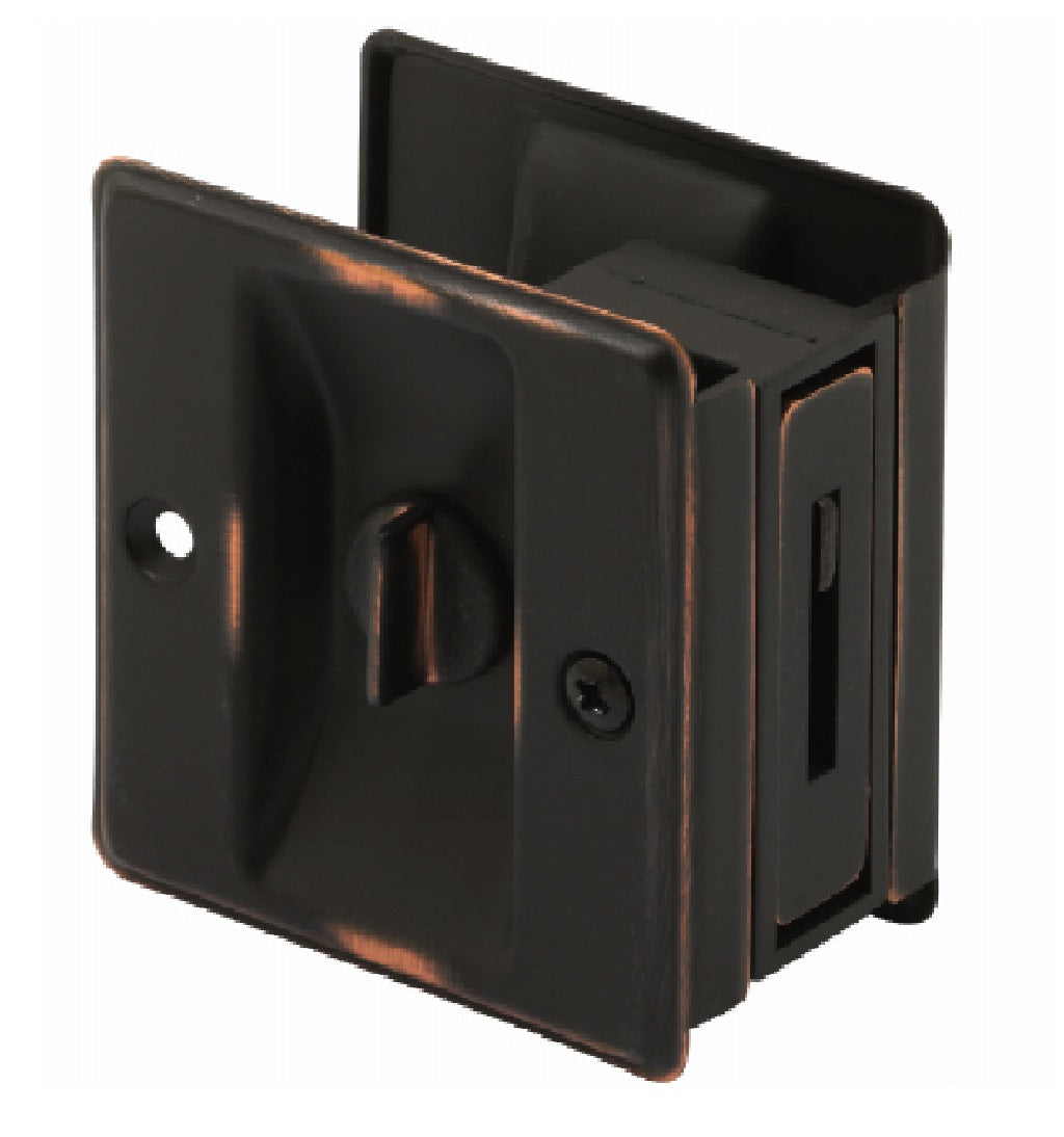 Prime Line N 7319 Pocket Door Privacy Lock and Pull, Bronze