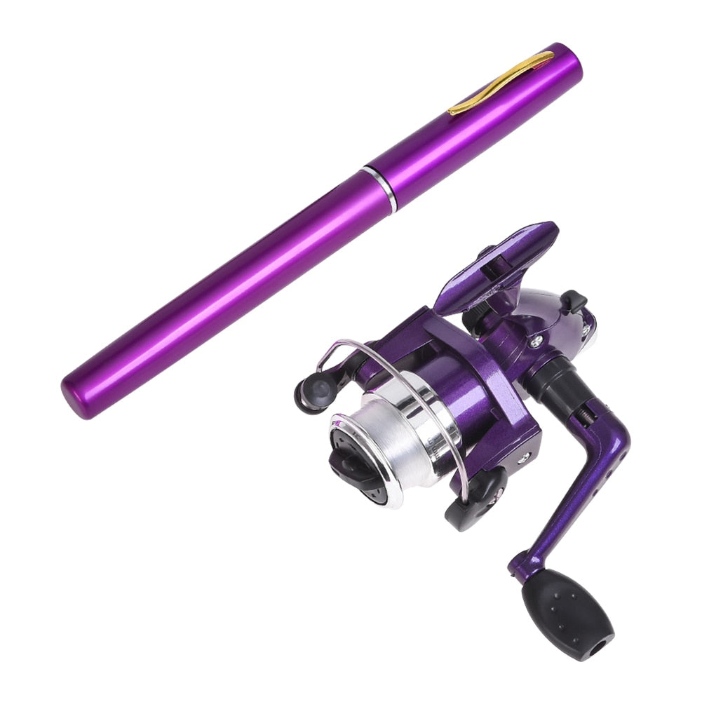 MiniTelescopic Rod and Spinning Reel purple