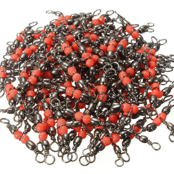 100 Pcs CrossLine (3 Way) Red Fishing BARREL Swivel Bearing Connector - GhillieSuitShop