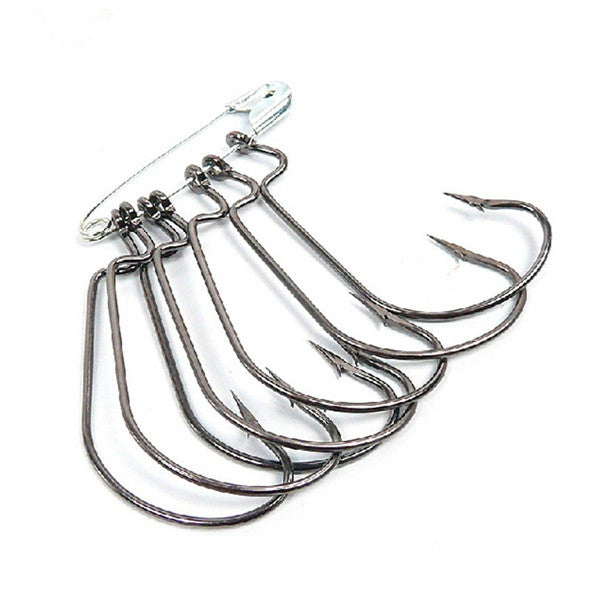 100 Pcs Fishing Hooks Worm Hook Carbon Steel Fishing Hook Big Bass - GhillieSuitShop
