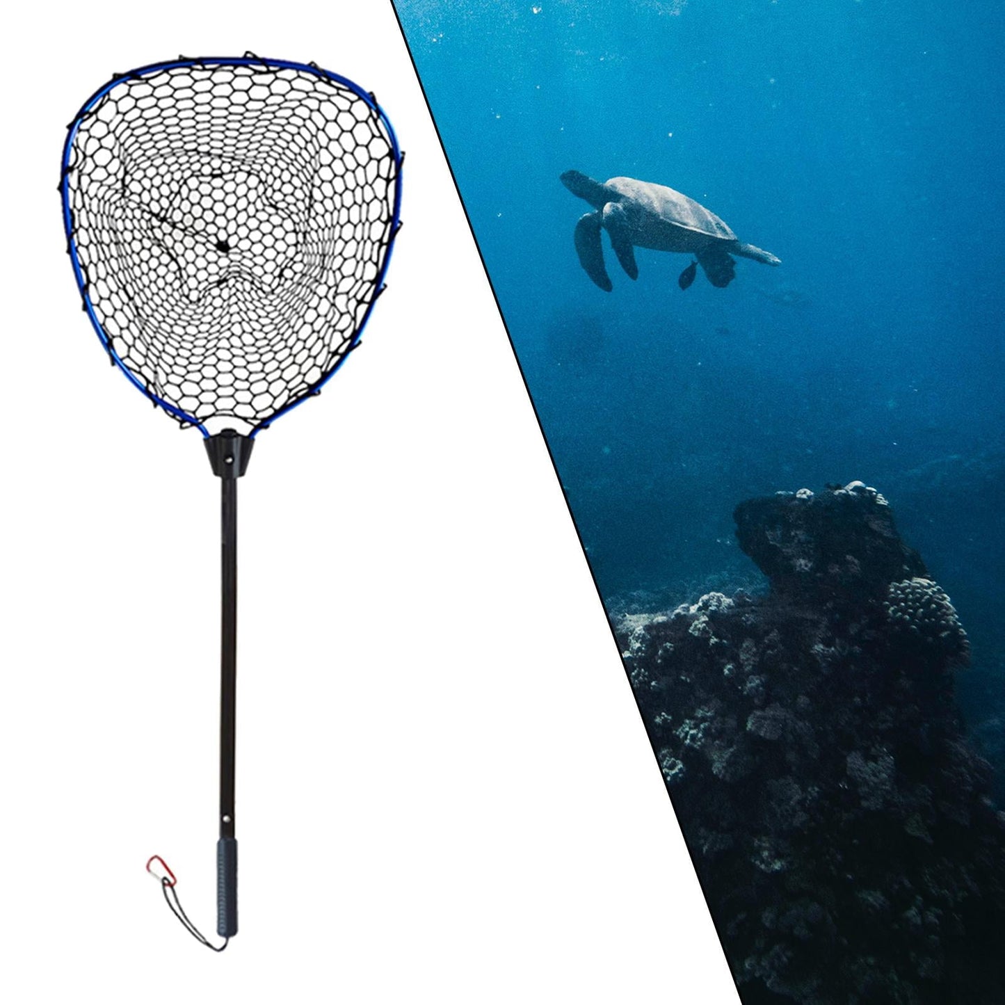 Lightweight Fishing Accessories Portable Telescopic Extendable Aluminum Durable Collapsible Landing Net for Fishing Enthusiasts Blue