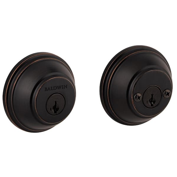 Double Cylinder Round Deadbolt w/ Microban Antimicrobial, Bronze