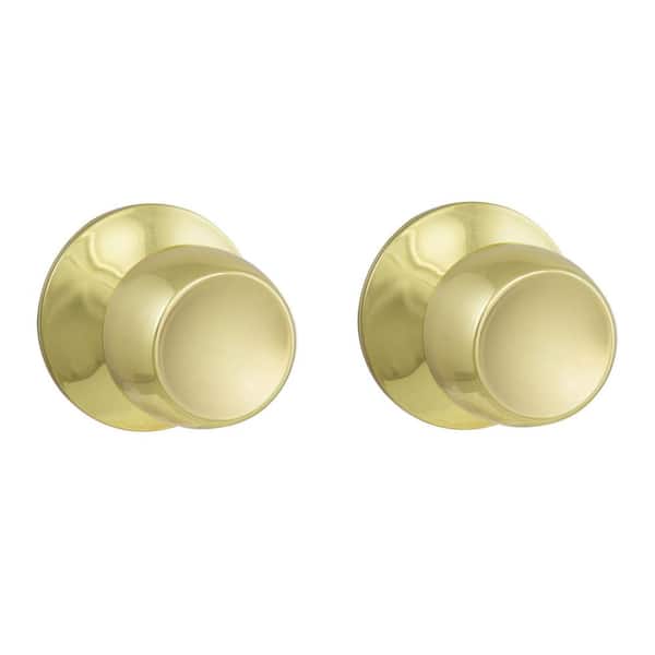 Door Knobs Brandywine Polished Brass Hall/Closet Passage Value Pack 2-Pack