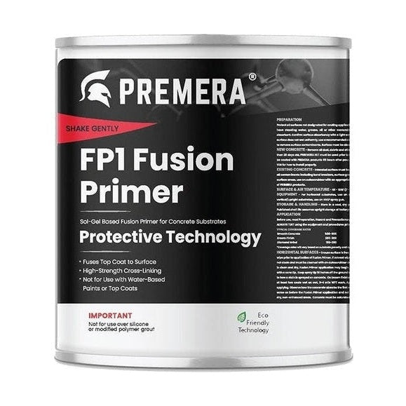 Premera FP1 Fusion Primer for Concrete Surfaces - Eliminate the Sanding Grinding Step in Epoxy Flooring Jobs FP1 is the prep step for a T2 application PerigeeDirect