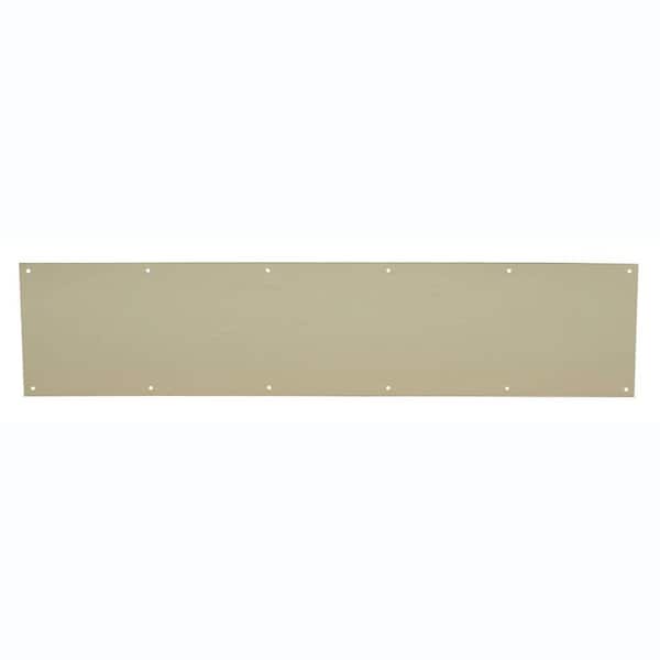 8" x 34" Aluminum Door Kick Plate, Bright Brass Finish