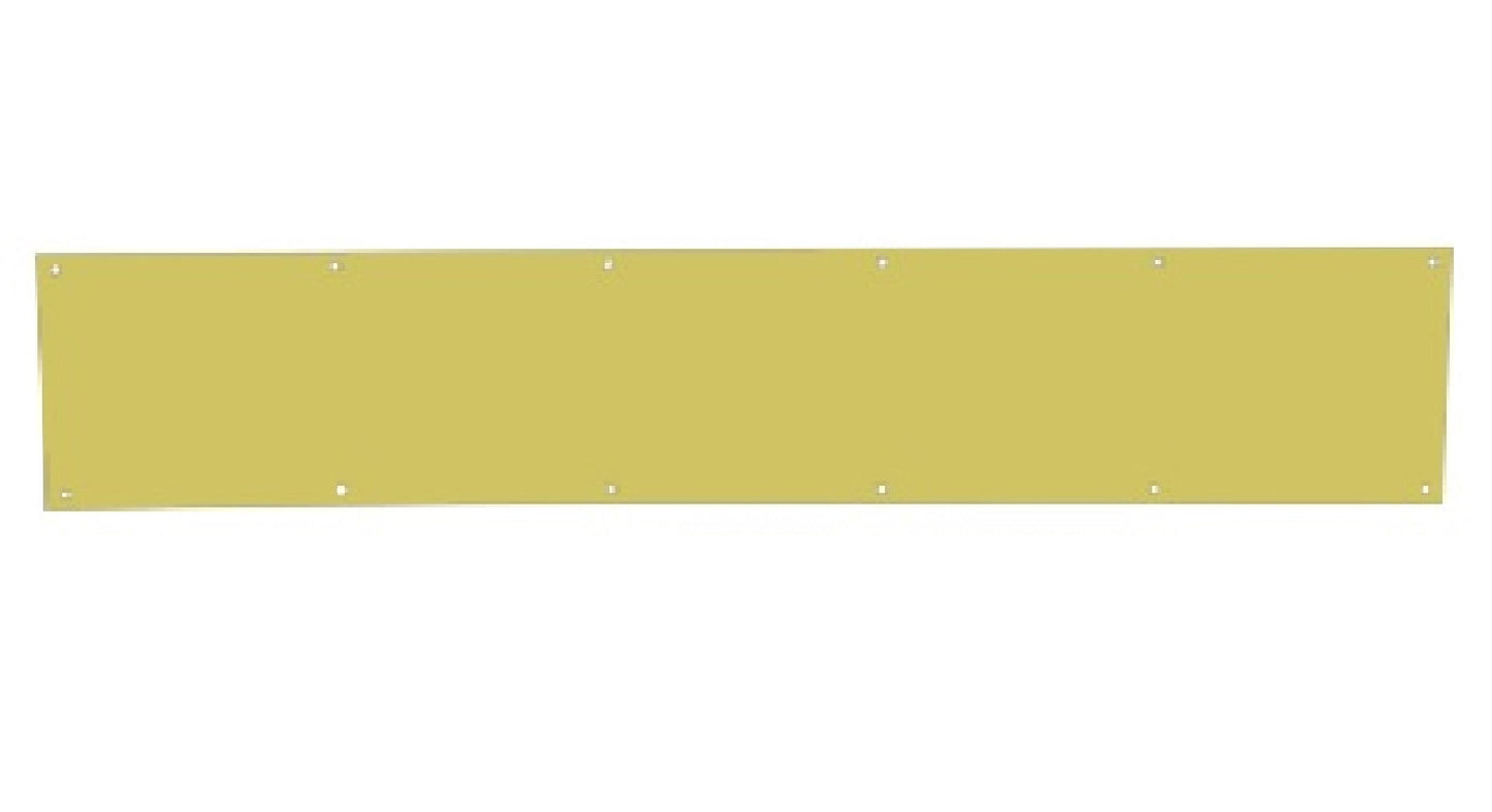 Schlage SC8400PA3 6X34 Kick Plate Aluminum With Brass, 6" x 34"