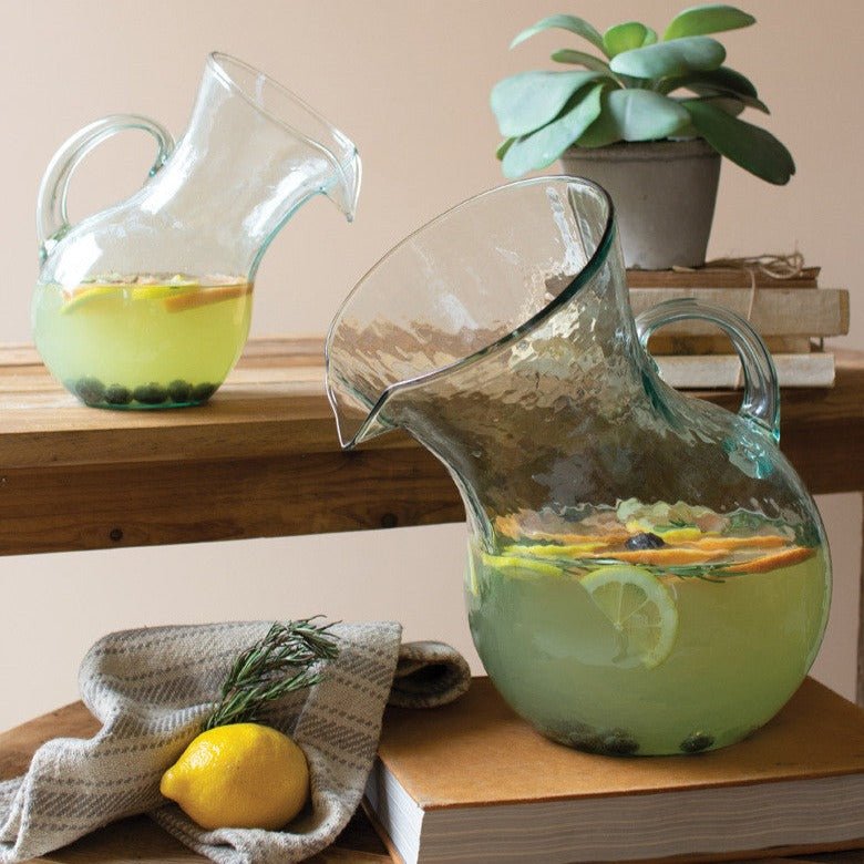 Large Glass Tilted Pitcher