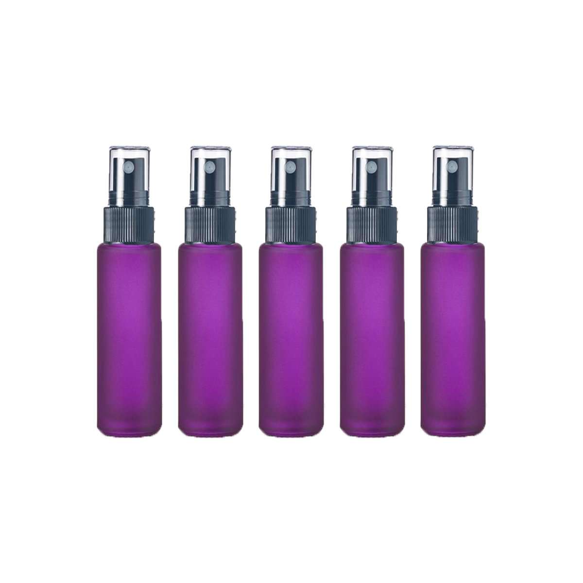 10 ml Purple Frosted Glass Vial w/ Black Fine Mist Tops (Pack of 5)
