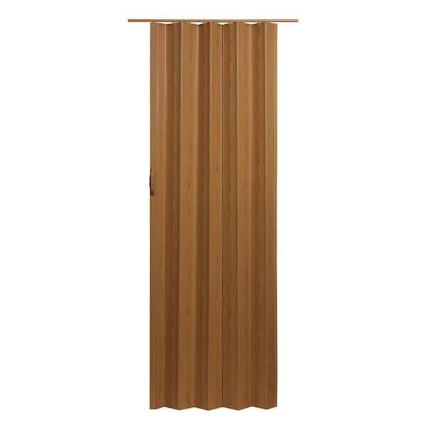 Vinyl Accordion Door with Hardware Via 36 in. x 80 in. Fruitwood