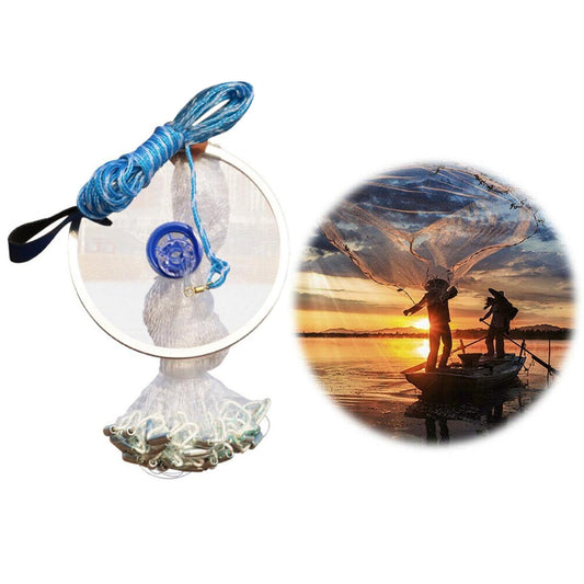 YOHOME Aluminum Ring Monofilament Thread Throwing Net Saltwater Fishing