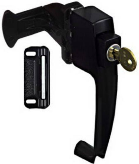 National Hardware® N178-376 Push Button Key Latch, Satin Black