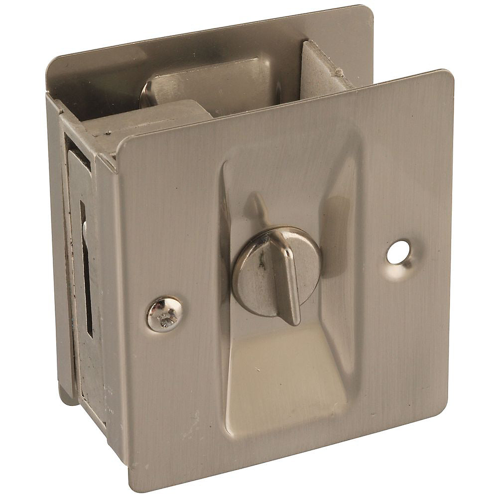 National Hardware® N326-272 Solid-Brass Pocket Door Latch, Satin Nickel