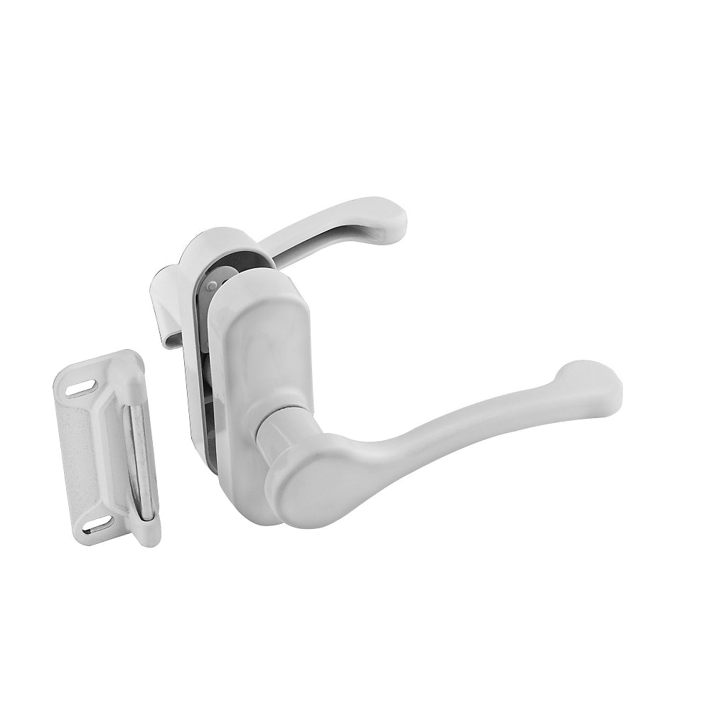 National Hardware® N262-196 Screen & Storm Door Lever Latch, White, 1-3/4"