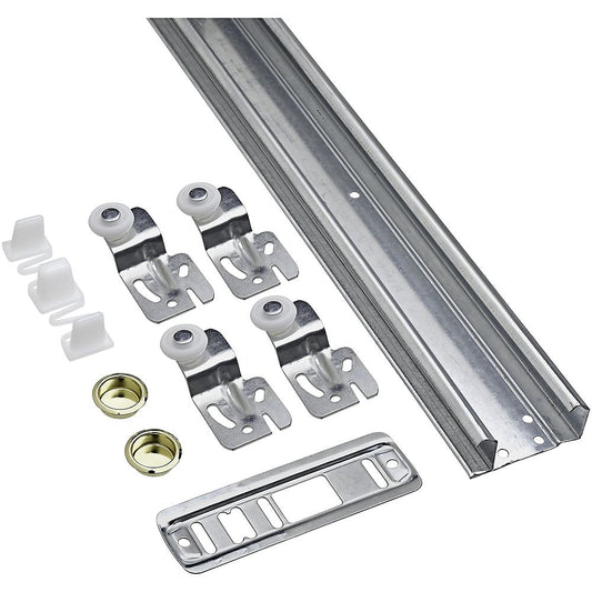 National Hardware N343-129 By-Pass Sliding Door Hardware Set, Galvanized, 60"