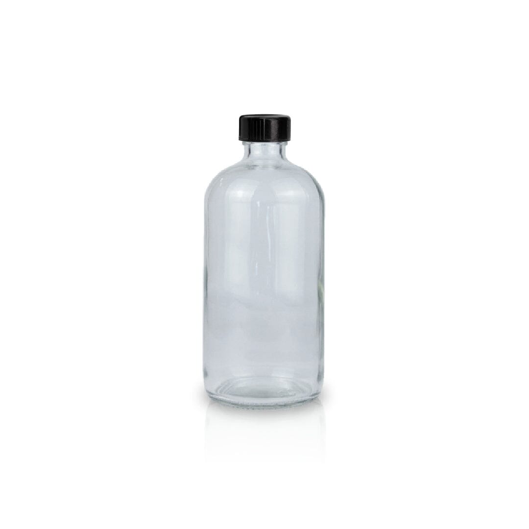 16 oz Clear Glass Bottle w/ Storage Cap