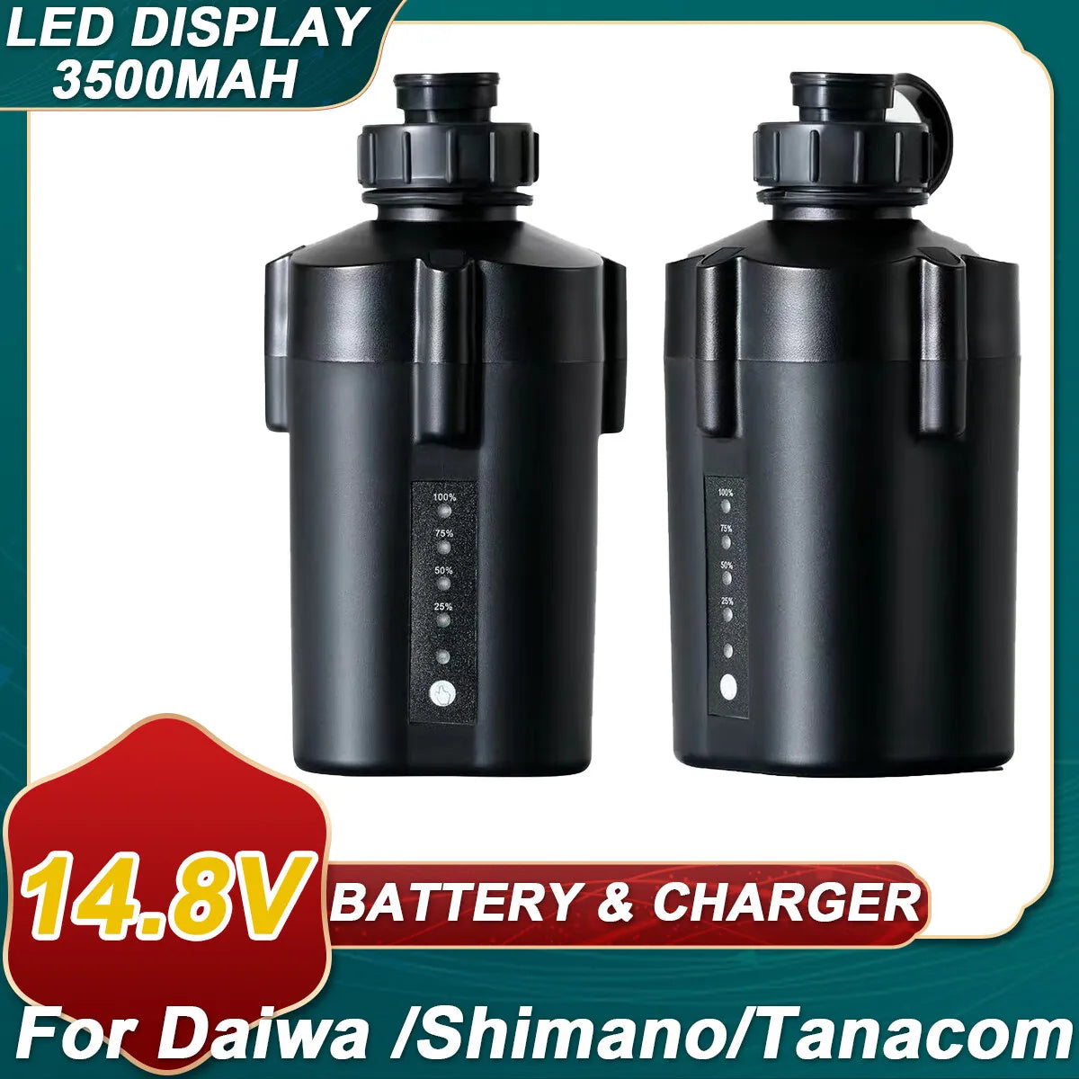 2Pack 3500mAh For Daiwa Electric Fishing Reel 2XBattery Tanacom 1000 750 500