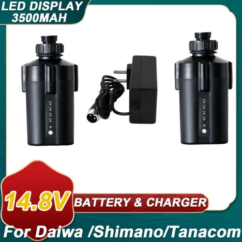 3500mAh For Daiwa Electric Fishing Reel 2XBattery+Charger Tanacom 1000 750 500