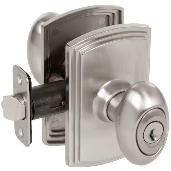 Entry Door Knob Keyed Italian Collection Canova Satin Nickel