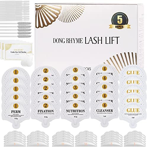 DONG RHYME 2 in 1 Lash Lift Kit and Brow Lamination Kit, Advanced Design Disposable Eyelash Lift Kit, Quick Finish and Long Lasting Professional Eyelash Perm Kit Suitable for Eye Makeup Enthusiast