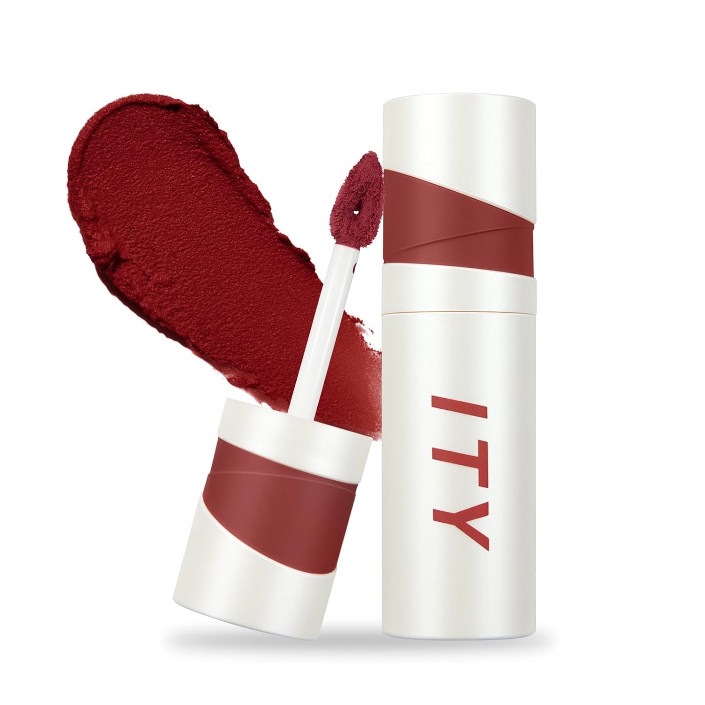 Velvet Matte Finish Lip Stain-Mousse Textured Lip Clay, Red Shade, Super Stay, Rich Pigment Lip Tint Lipsticks, 0.14 oz (4g) in Ruby
