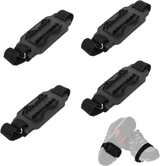 2 Pairs Mid-Sole Ice Cleats, Anti-Skid Crampon Traction Cleats 14-Tooth Shoe Ice & Snow Grips for Boots Crampons Spikes Ice Shoes Grippers for Winter Hiking Walking Mountaineering