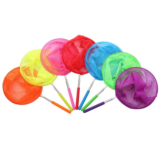 6PCS Telescopic Insect Catching Net Stainless Steel Fishing Net Bugnet Children Toy (Random Color)