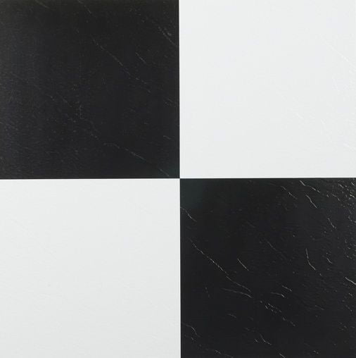 12"x12" 1.2mm Vinyl Floor Tiles Self Adhesive, Black & White