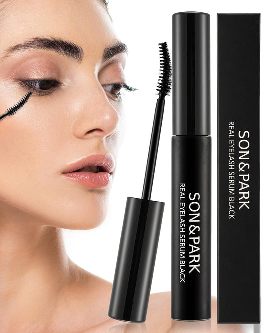 SON&PARK Mascara Effect Eyelash & Brow Growth Serum for Eyelash Growth and Thickness, Add Collagen Biotin Lash Boost for Lash and Brow (Large capacity 0.52 oz) (Black)
