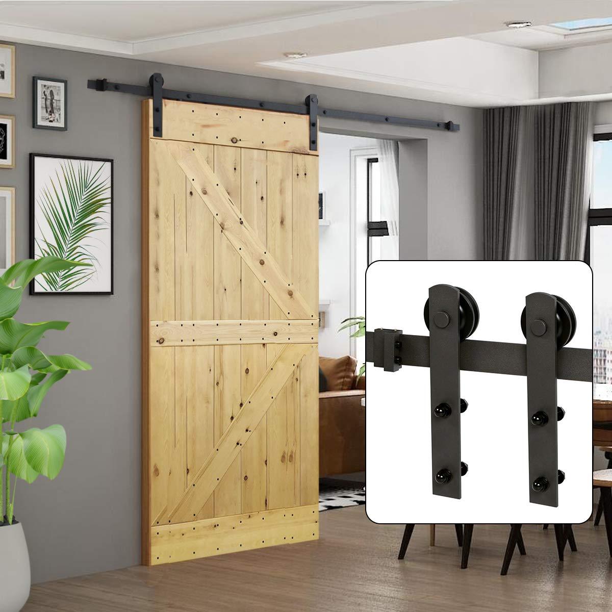 6ft Sliding Barn Door Hardware Kit Single Door Track Kit, I Shape