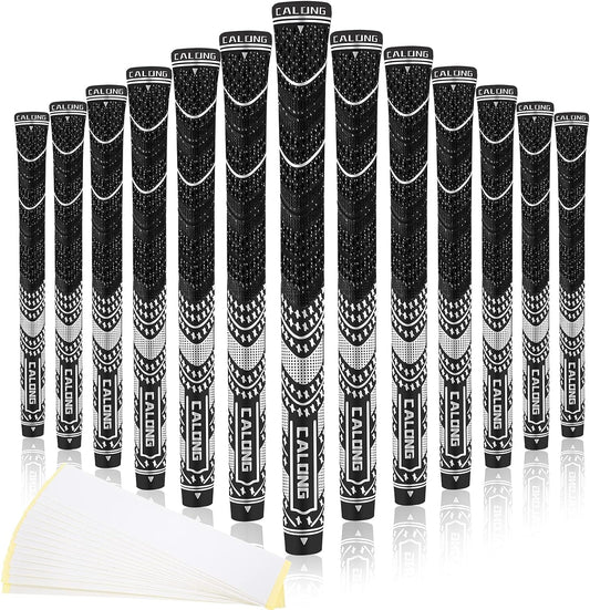 Golf Grips,Standard/Midsize,Multi Compound 13 Grips with 15 Free Tapes,All Weather Cord Rubber Golf Club Grips,4 Colors Optional