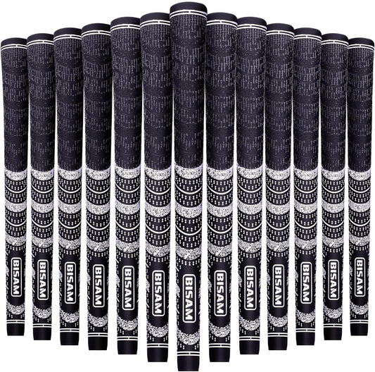 BISAM Ⅲ Cotton Thread Golf Grips, All Weather Control, Golf Grips Set of 13, Anti-Slip Rubber Golf Club Grips, Hybrid Golf Club Grips