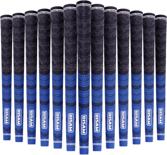 BISAM Ⅲ Cotton Thread Golf Grips, All Weather Control, Golf Grips Set of 13, Anti-Slip Rubber Golf Club Grips, Hybrid Golf Club Grips
