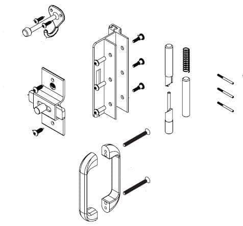 Bradley SD3IH Toilet Partition ADA Door Hardware Kit, In-Swing, Stainless Steel
