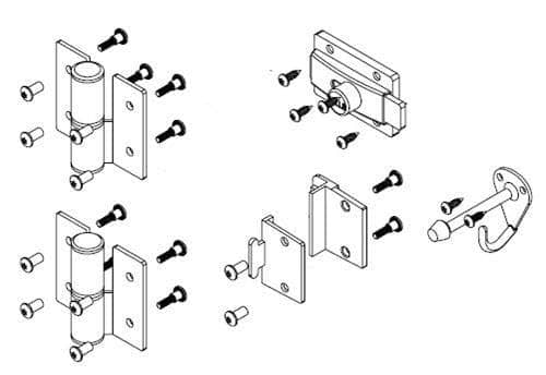 Bradley SD1-LH Toilet Partition Door Hardware Kit, Left-Hinge, In-Swing for use with Bradley 1/2" Panels