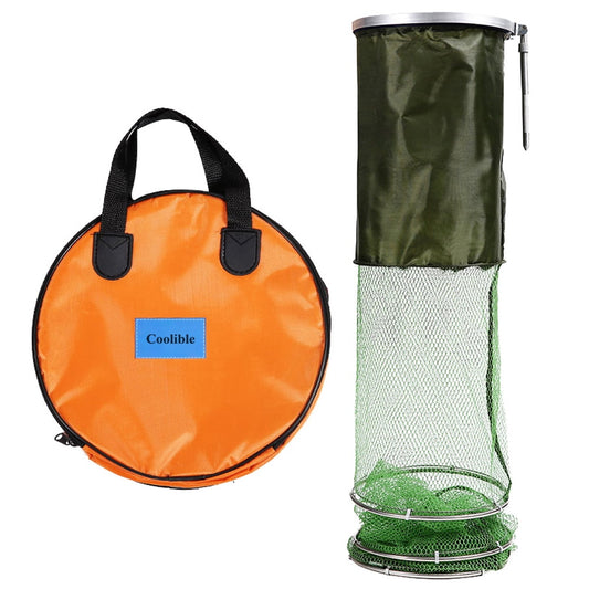 Coolible Fishing nets, Fishing Net Fishing Tackle Folding Portable Net Cage Boat Fishing Accessories Three Float Ball Cast Net