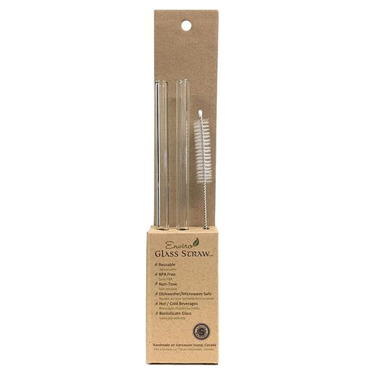 Enviro Glass Straw 9.5 mm x 8" Straight Combo